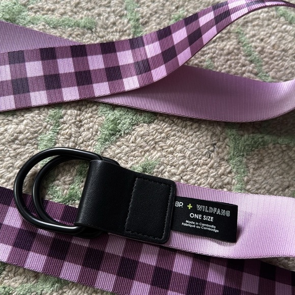 Wildfang + BP purple plaid belt one size NWOT - Picture 2 of 3